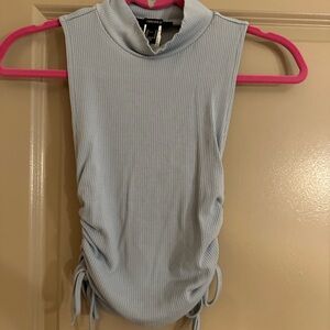Forever 21 Sky Blue Ruched Tank Top
